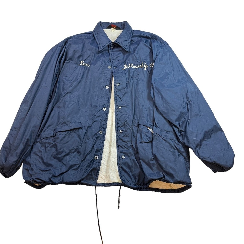 VTG‎ Pla-Jac Dunbrooke Fellowship Club Lynz Lounge Jacket XL Navy